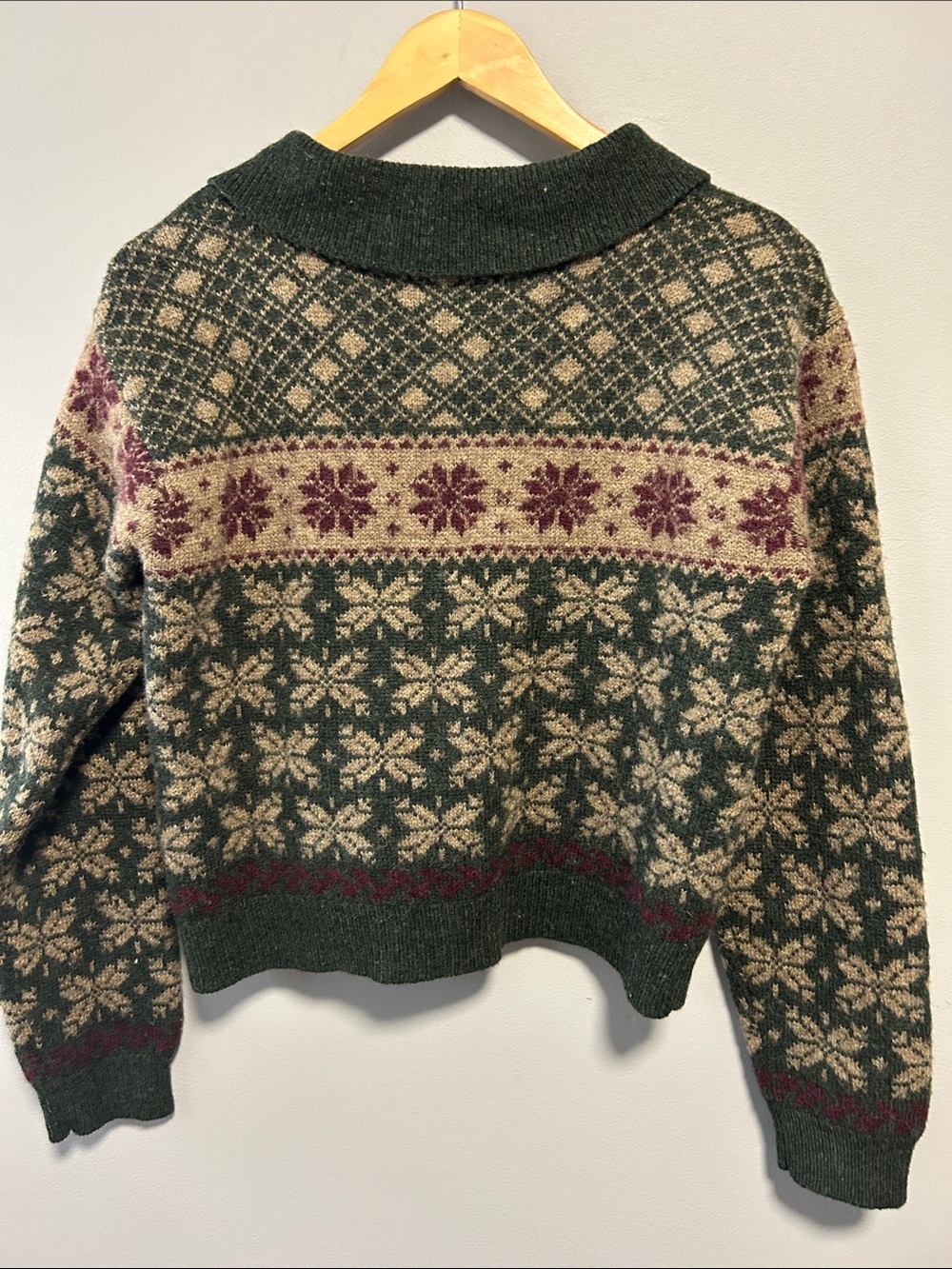 Vintage G.A.M Nordic Cottagecore Print Wool Cardigan Sweater - Picture 4 of 12